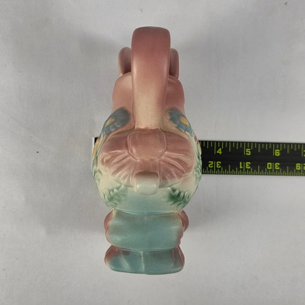 Hull Art USA Pottery‎ Pitcher Vase Flowers Bow Pink Blue Cream 6.25" Cracked - Picture 14 of 14